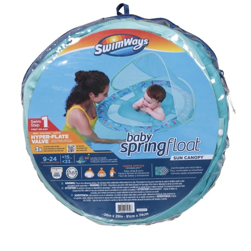 SwimWays Infant and Baby Spring Water Float - Blue - Picture 2 of 5